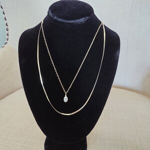 Kendra Scott Rhodium Gold White Pearl Lindsey Multi Strand Necklace